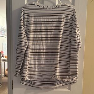 lululemon athletica Black and White Striped Long Sleeve Tee